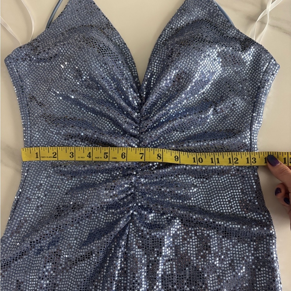 Camille Lavie Sparkling Purple Silver Evening Gown sz S - Picture 11 of 14